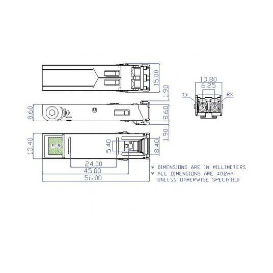 Moduł SFP Gigabit Single Mode Aritech - S35-2SLC-10 -zdjęcie numer 2