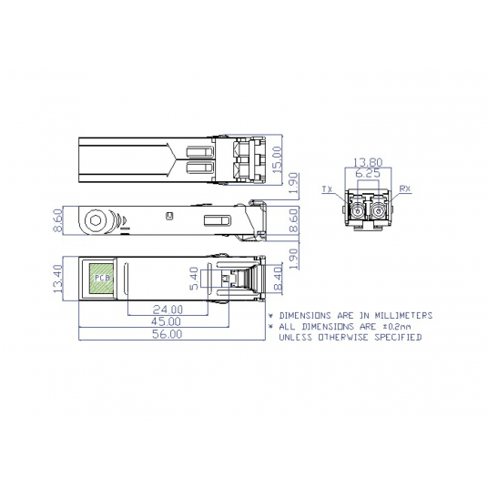 Moduł SFP światłowodowy Aritech - S30-2SLC-10 -zdjęcie numer 2