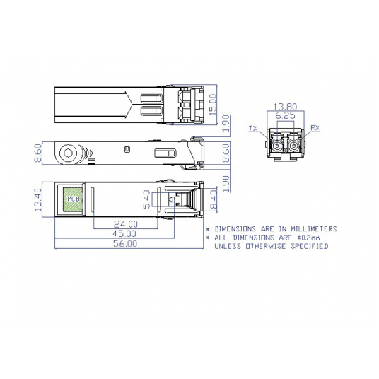 Moduł SFP wielomodowy Aritech - S35-2MLC -zdjęcie numer 2