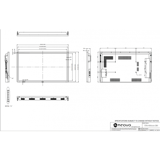 Monitor LED 43-calowy Full HD, 24/7 AG Neovo - TTN-4301