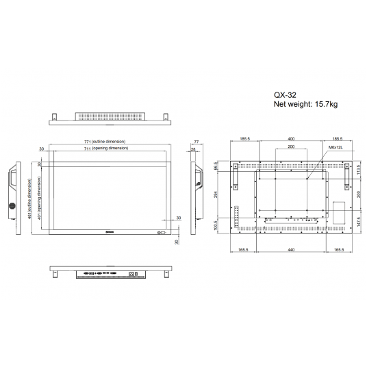 Monitor przemysłowy 4K 32 cale AG Neovo - QX-32