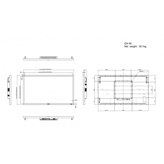 Monitor przemysłowy 4K 55 cali AG Neovo - QX-55