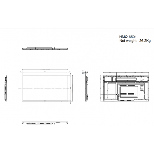 Monitor przemysłowy 65 cali 4K z SDI AG Neovo - HMQ-6501