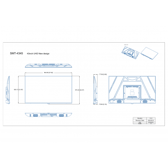 Monitor przemysłowy UHD 43 cale Hanwha Vision - SMT-4345 -zdjęcie numer 7