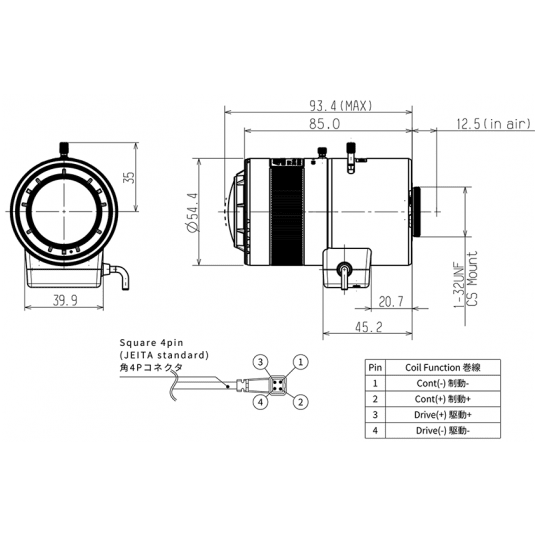 Obiektyw 8 MPix 1/1,7" zmiennoogniskowy (3,8–17 mm) Tamron - TAMRON-M117VG3817IR -zdjęcie numer 2