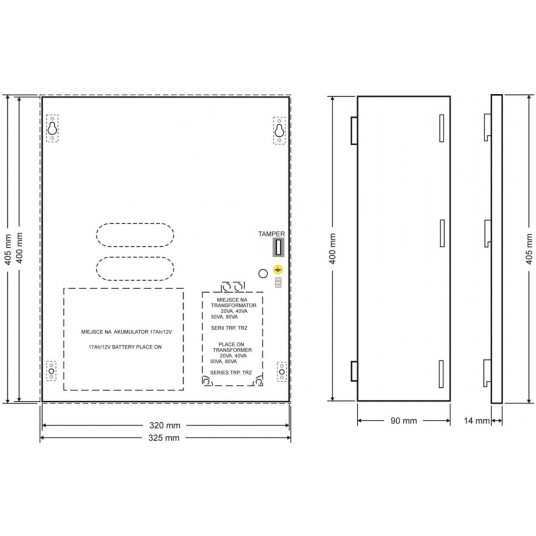 Obudowa metalowa 17/40/DSPR/L/PUSTA PULSAR – AWO200PU -zdjęcie numer 5