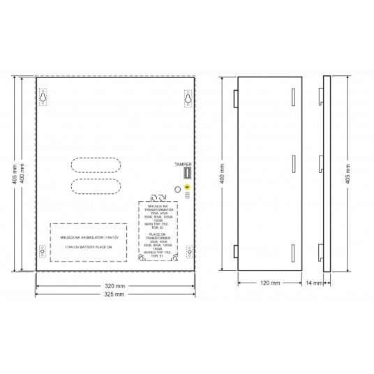Obudowa metalowa 17/50/DSPR/PUSTA PULSAR – AWO250PU -zdjęcie numer 5