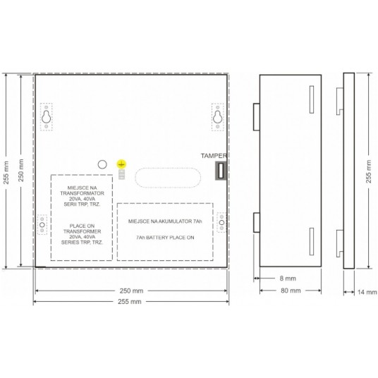 Obudowa metalowa 7/20/DSPR/PUSTA PULSAR – AWO000PU -zdjęcie numer 3