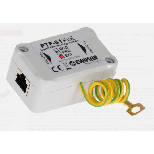 Ogranicznik przepięć gigabitowej sieci LAN EWIMAR - PTF-61-EXT/PoE