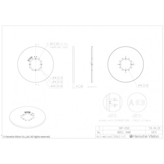 Osłona otworu montażowego Hanwha Vision - SBP-250C -zdjęcie numer 4