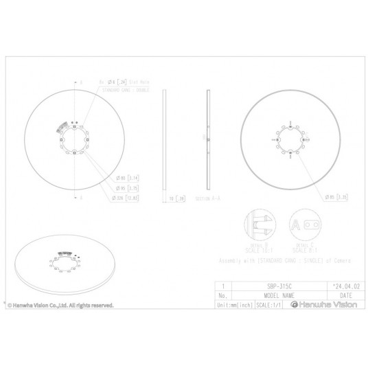 Osłona otworu montażowego Hanwha Vision - SBP-315C -zdjęcie numer 4