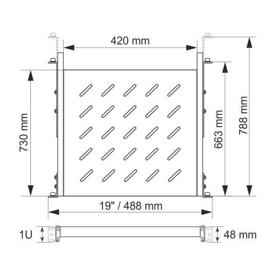 Półka wysuwana do szaf RACK 19 Pulsar - RAPW1000 -zdjęcie numer 3