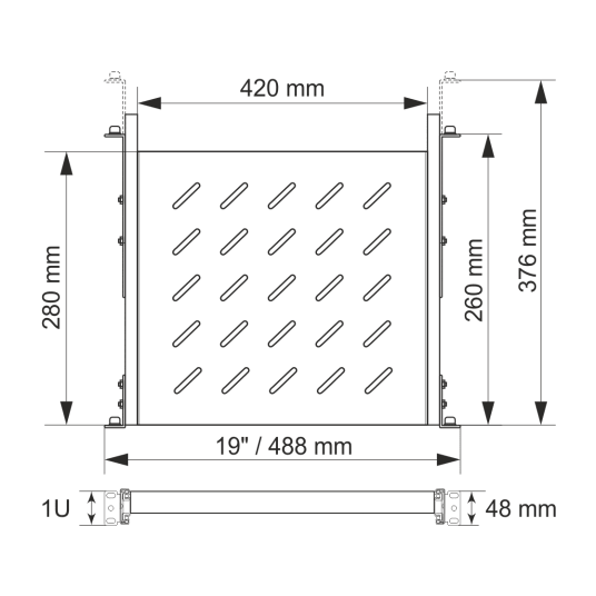 Półka wysuwana do szaf RACK 19 Pulsar - RAPW450 -zdjęcie numer 3