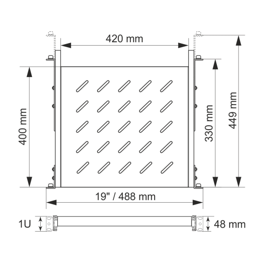 Półka wysuwana do szaf RACK 19 Pulsar - RAPW600 -zdjęcie numer 3