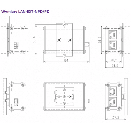 Przedłużacz sieci LAN i PoE LAN-EXT-BOX-NPD Metel - 2-107-572 -zdjęcie numer 4