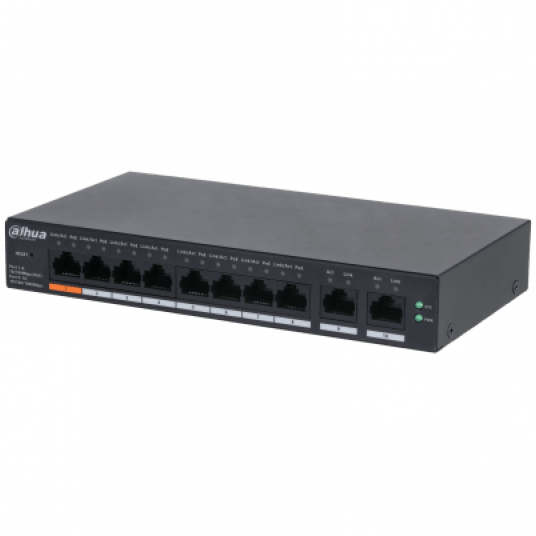 Przełącznik niezarządzalny Dahua 8-portowy PoE + 2 porty Gigabit - CS4010-8ET-60