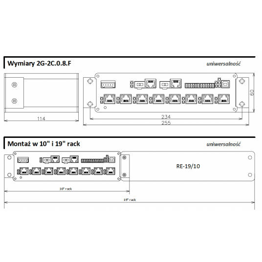 Przełącznik przemysłowy do topologii kołowej 2G-2C.0.8.F-BOX-PoE-PP Metel - 1-885-220 -zdjęcie numer 3