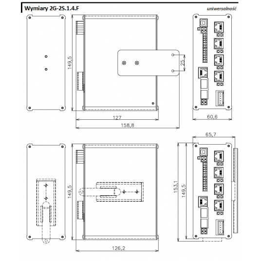 Przełącznik przemysłowy do topologii kołowej 2G-2S.1.4.F-BOX-PoE-PP Metel - 1-883-200 -zdjęcie numer 4