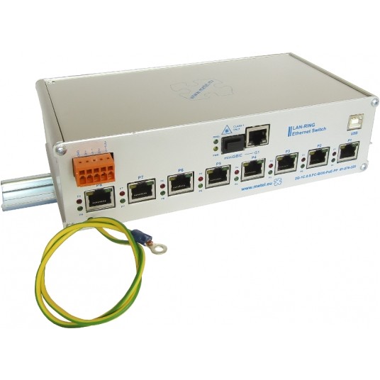 Przełącznik przemysłowy zarządzalny 2G-1C.0.8.FC-BOX-PoE-PP Metel - 1-886-220 -zdjęcie numer 2