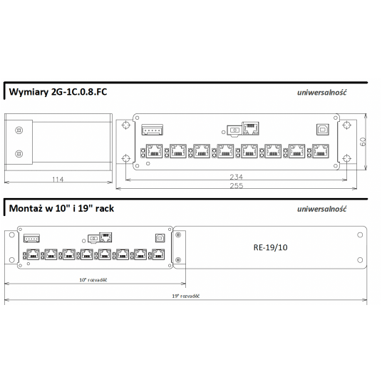 Przełącznik przemysłowy zarządzalny 2G-1C.0.8.FC-BOX-PoE-PP Metel - 1-886-220 -zdjęcie numer 5