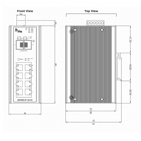 Przełącznik zarządzalny 8-portowy + 2SFP Aritech - NS3550-8T-2S-V2 -zdjęcie numer 2