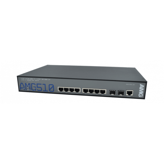 Przełącznik zarządzalny 8-portowy + 2SFP L2+ PoE AMG - AMG510-8GAT-2S-P210