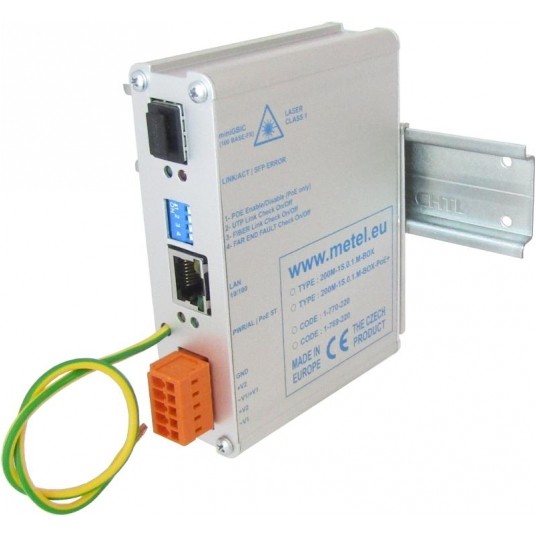 Przemysłowy konwerter mediów z PoE+ 200M-1S.0.1-BOX-PoE+ Metel - 1-769-220 -zdjęcie numer 2