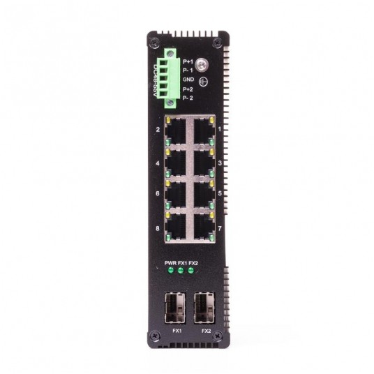 Przemysłowy przełącznik LightOptics - LO-IGS-8GT2GF-POE