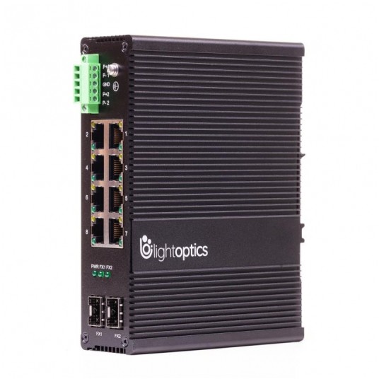 Przemysłowy przełącznik LightOptics - LO-IGS-8GT2GF-POE