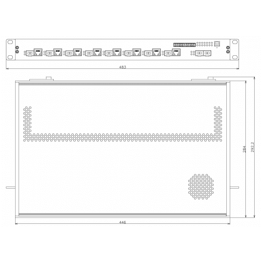 Przemysłowy switch zarządzalny 20G-2X.8C.0.F-UNIT/1U Metel - 1-984-410 -zdjęcie numer 3