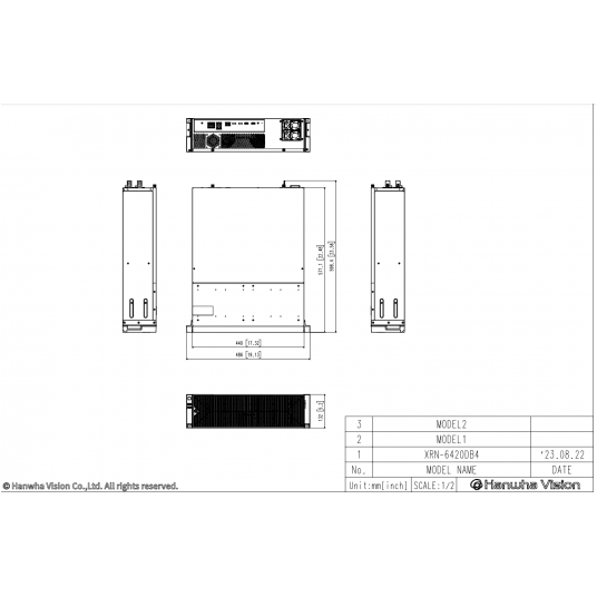 Rejestrator sieciowy 64-kanałowy 16HDD Hanwha Vision - XRN-6420DB4