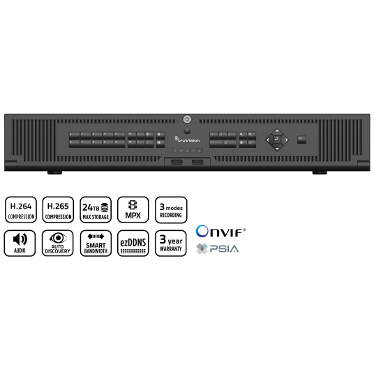 Rejestrator sieciowy 8-kanałowy 16HDD TruVision - TVN-2208-16T -zdjęcie numer 1