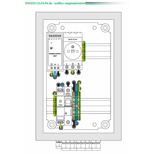 Rozdzielnica stalowa zewnętrzna OH3215-C2.A3.P48.SE Metel - 3-320-710 -zdjęcie numer 2