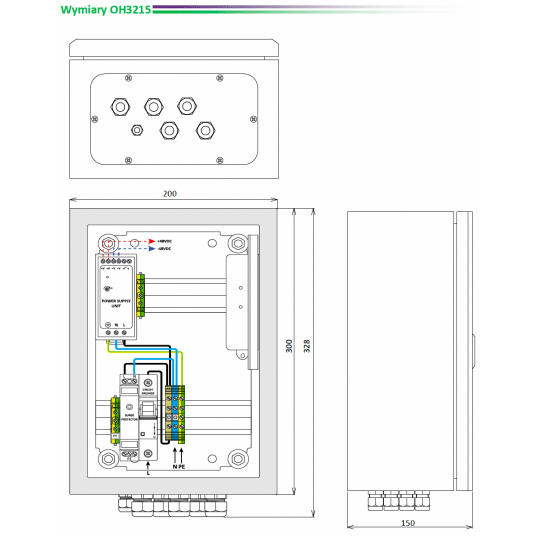 Rozdzielnica stalowa zewnętrzna OH3215-C2.A3.P48.SE Metel - 3-320-710 -zdjęcie numer 3