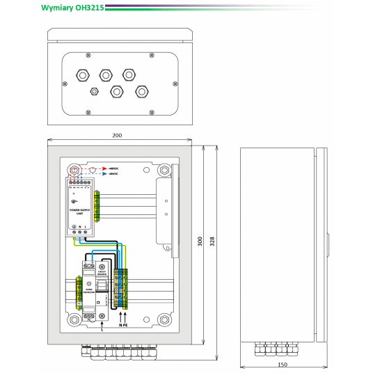 Rozdzielnica stalowa zewnętrzna OH3215-C2.P48.SE Metel - 3-300-710 -zdjęcie numer 2