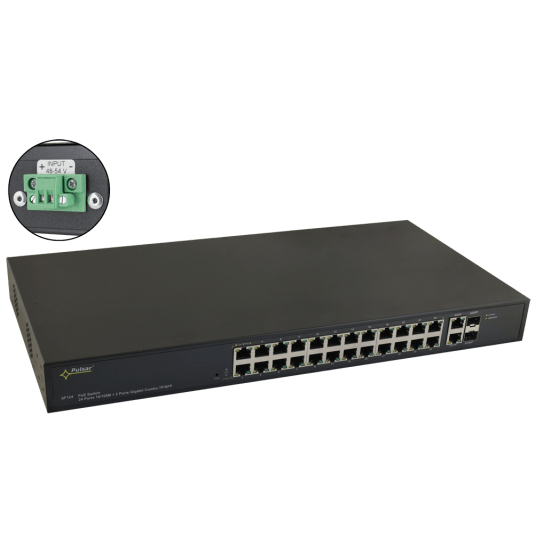 Switch PoE 24-portowy bez zasilacza do 24 kamer IP Pulsar - SF124WP -zdjęcie numer 1