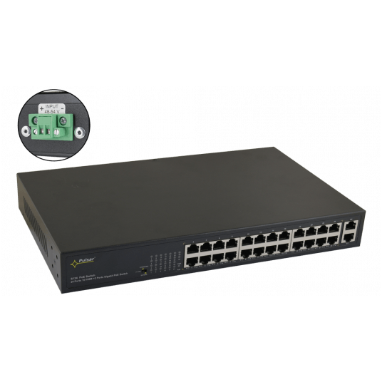 Switch PoE 24-portowy bez zasilacza Pulsar - S124WP