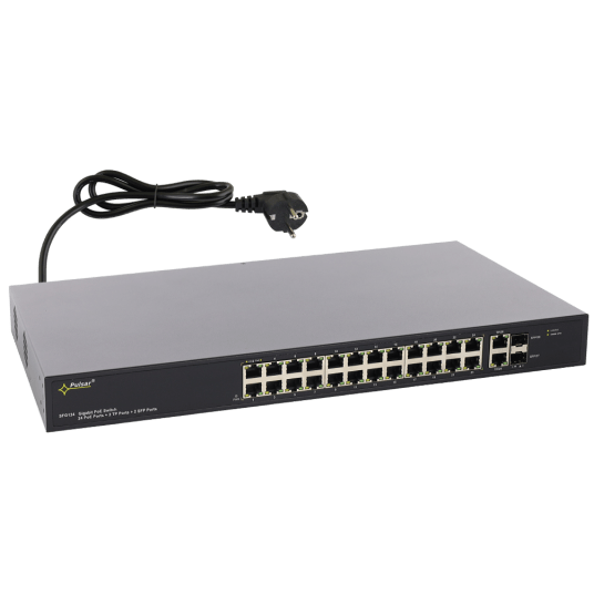 Switch PoE 24-portowy do 24 kamer IP Pulsar - SFG124 -zdjęcie numer 1