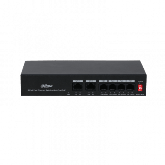Switch PoE niezarządzalny 6-portowy Dahua - PFS3006-4ET-36
