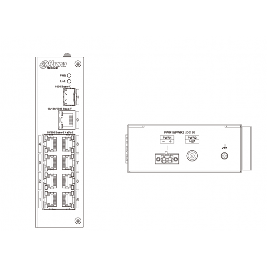 Switch PoE niezarządzalny 8-portowy Dahua - LR2110-8ET-120-V2