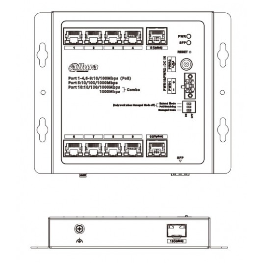 Switch PoE zarządzalny 10-portowy Dahua - CHS4110-8ET-90-F -zdjęcie numer 6