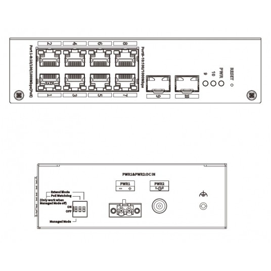 Switch PoE zarządzalny 10-portowy Dahua - CHS4210-8GT-110 -zdjęcie numer 6