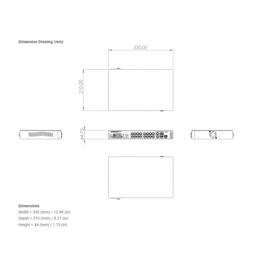 Switch PoE zarządzalny 18-portowy AMG Systems - AMG510-16GAT-2C-P290