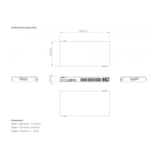 Switch PoE zarządzalny 28-portowy AMG Systems - AMG510-24G-4XS