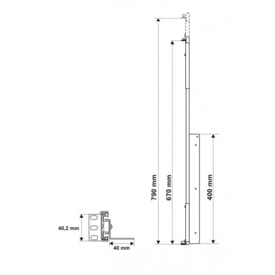 Szyny montażowe do obudów ARAD do szaf RACK 19″ o głębokości 1000mm Pulsar - ARAS1000 -zdjęcie numer 5