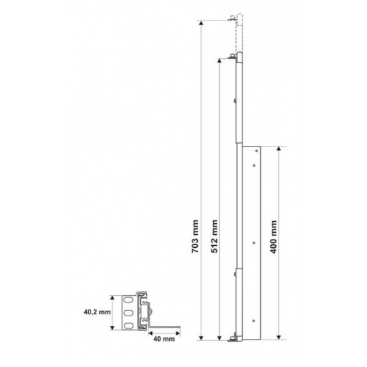 Szyny montażowe do obudów ARAD do szaf RACK 19″ o głębokości 800mm Pulsar - ARAS800 -zdjęcie numer 5