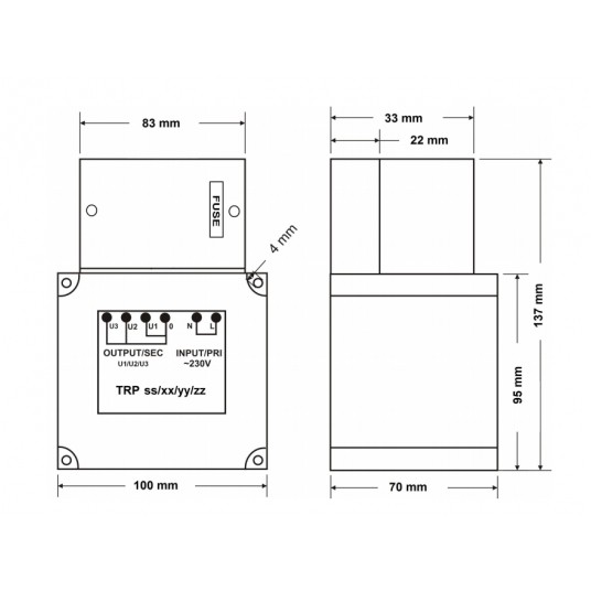 Transformator (TRP80/16/18/20) PULSAR - AWT800 -zdjęcie numer 4