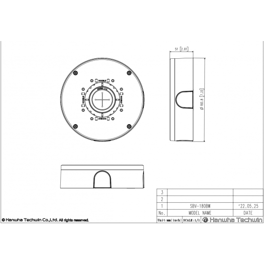 Uchwyt do montażu sufitowego Hanwha Vision - SBV-180BW