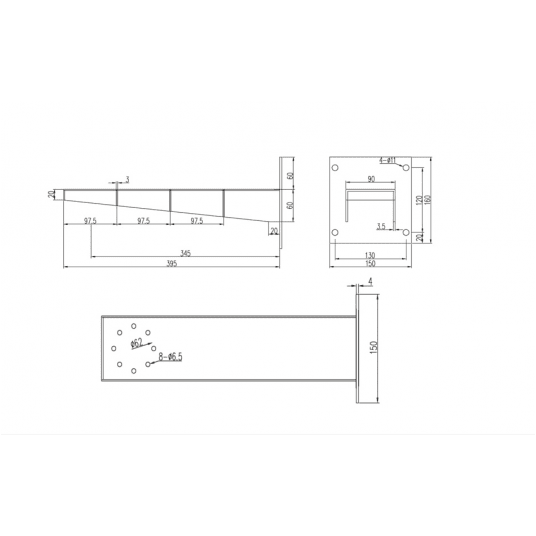 Uchwyt ścienny do kamer w obudowie antywybuchowej Dahua - EXB100 -zdjęcie numer 2