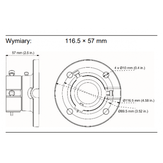 Uchwyt sufitowy do montażu kamery TruVision Multi-imager - TVMI-PM -zdjęcie numer 2